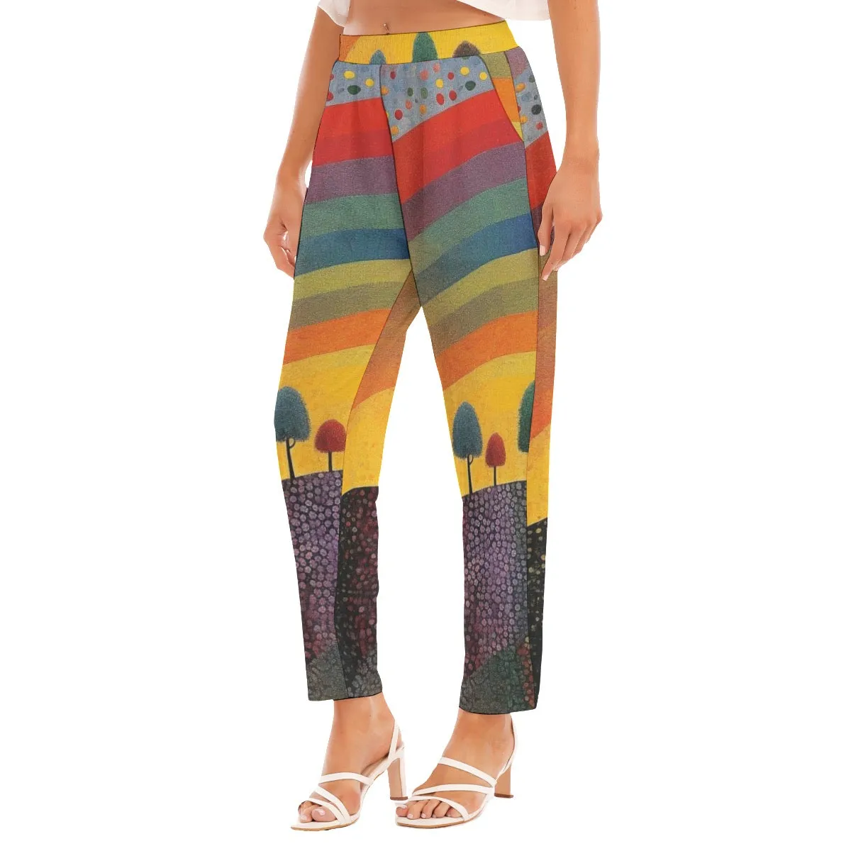 All-Over Print Women's Loose Straight-leg Pants 158