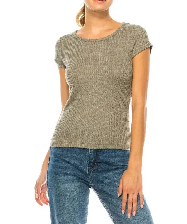 Bamboo Waffle Basic Top