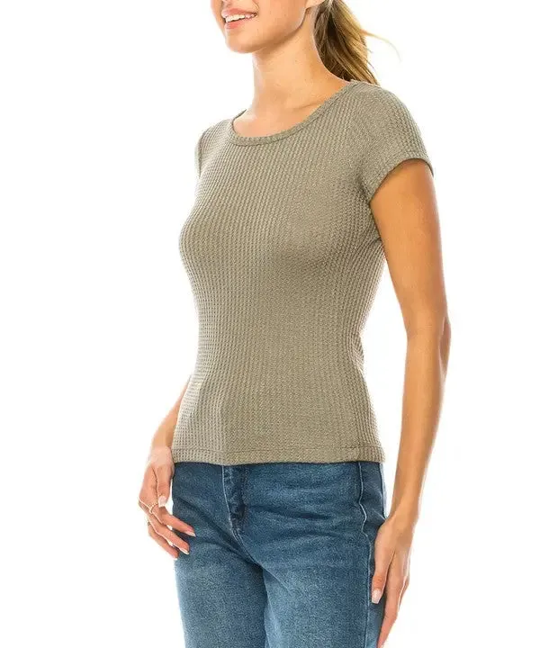 Bamboo Waffle Basic Top