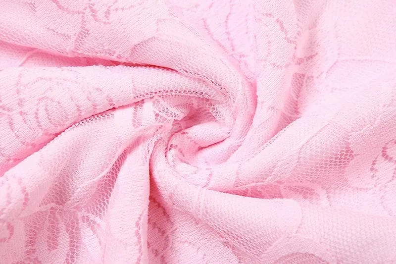 BerriesJam - Lace Bowknot Zip-Up Ruffle Backless Tube Maxi Dress