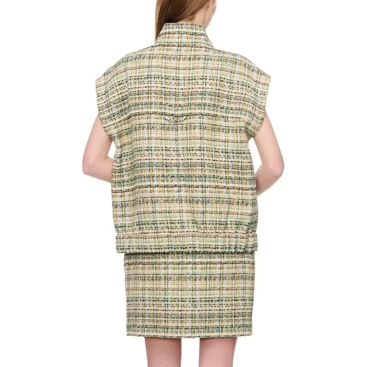 BOSS TWEED VEST WITH ZIPPER
