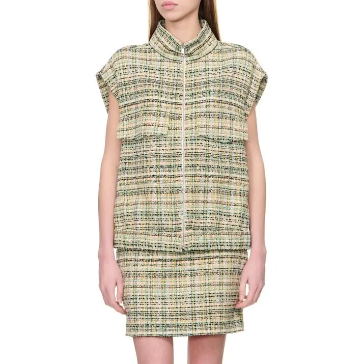 BOSS TWEED VEST WITH ZIPPER