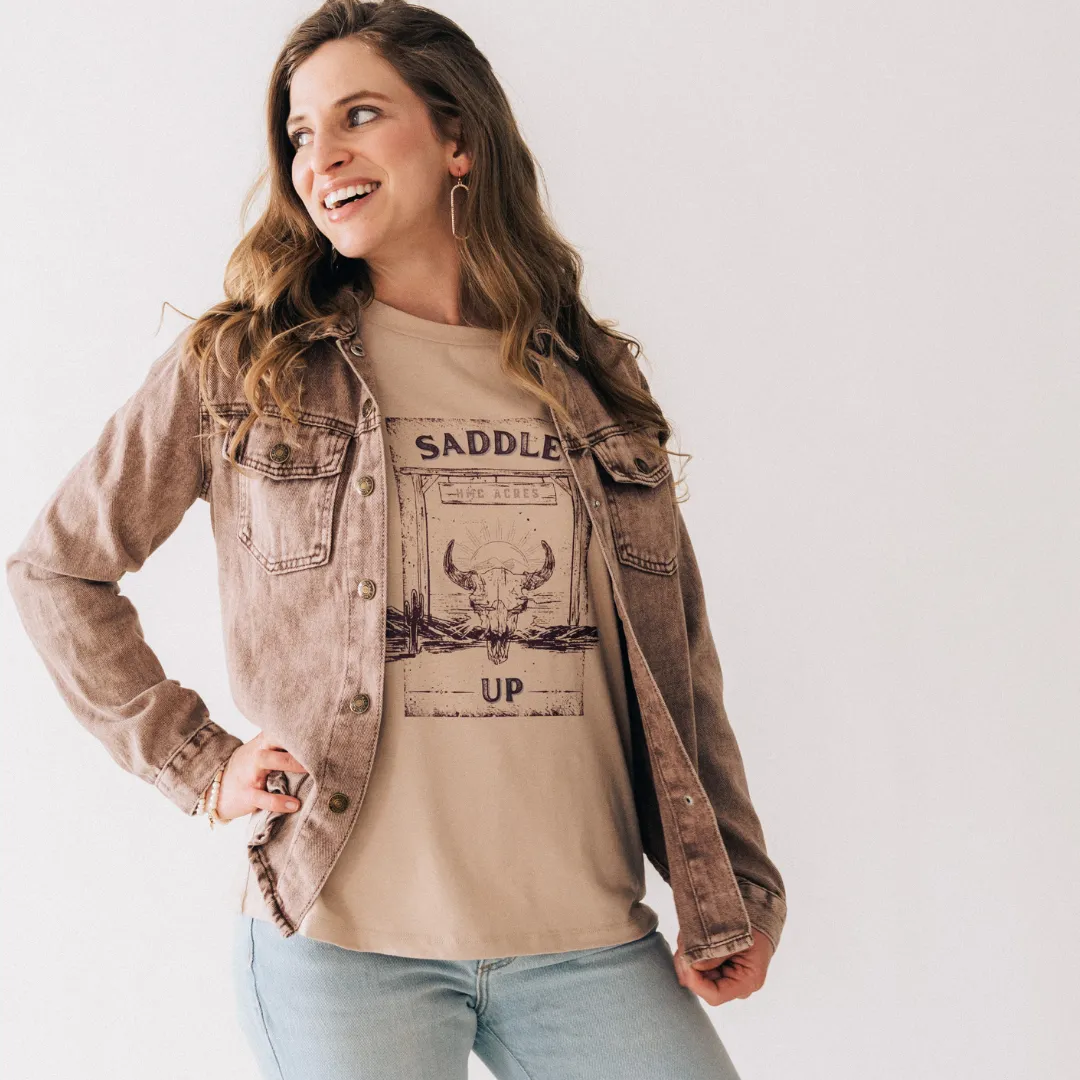 Brown Denim Jacket - Women