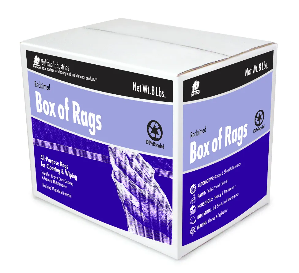 Buffalo Industries Recycled Industrial White T-Shirts Cloth Rags