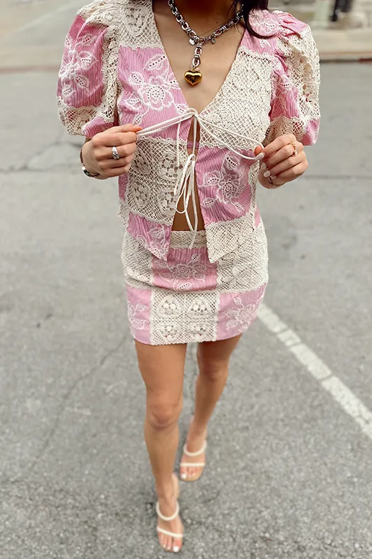 Carmine Crochet Skirt