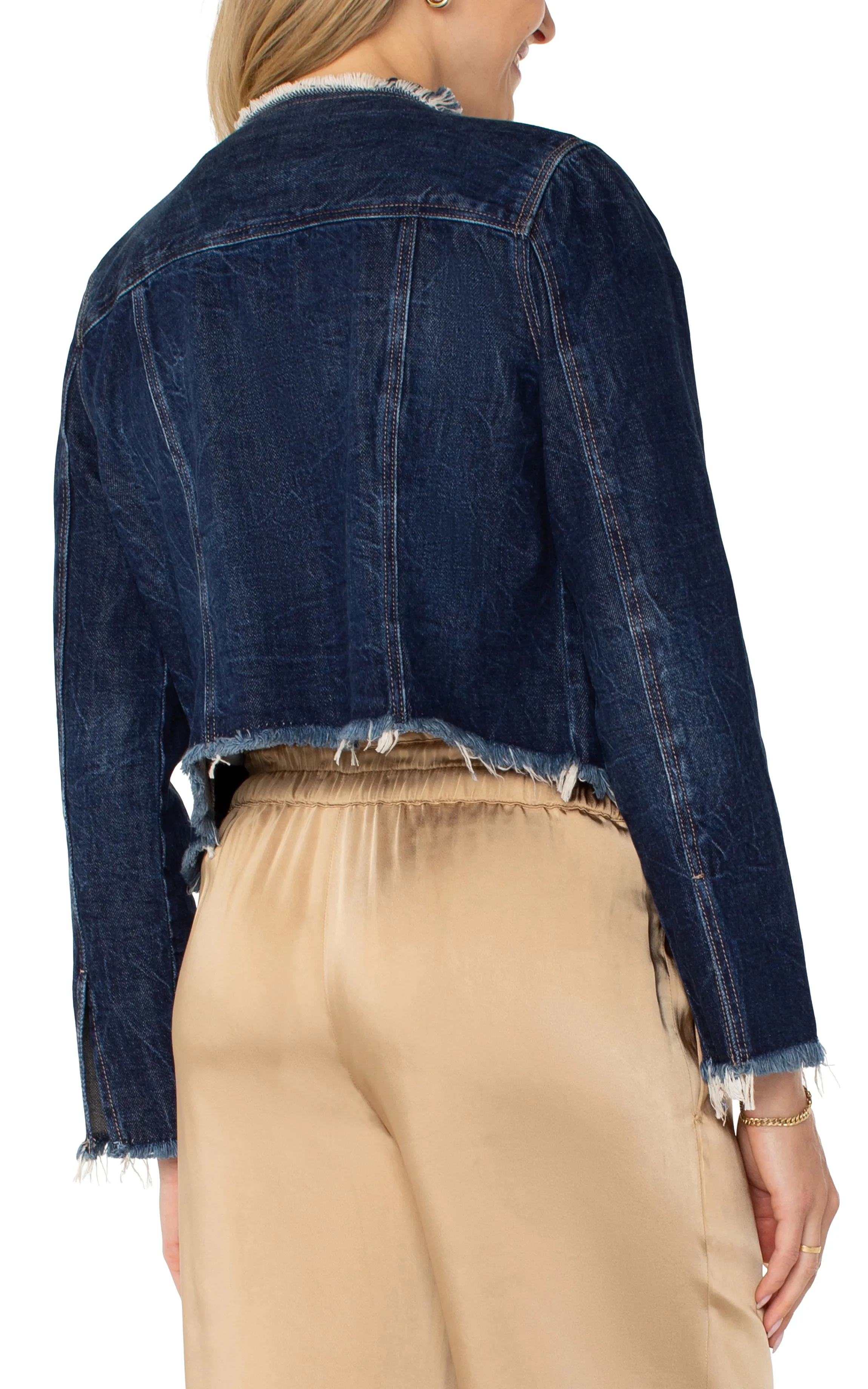 CLASSIC JEAN JACKET WITH FRAY HEM