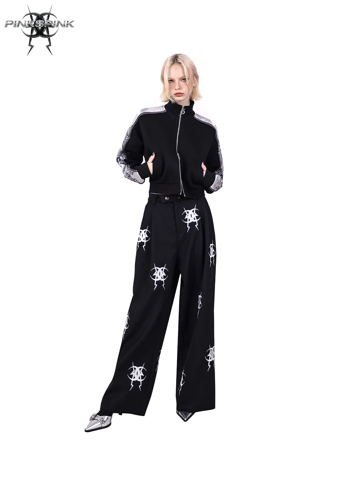 Embroidered Loose Casual Pants