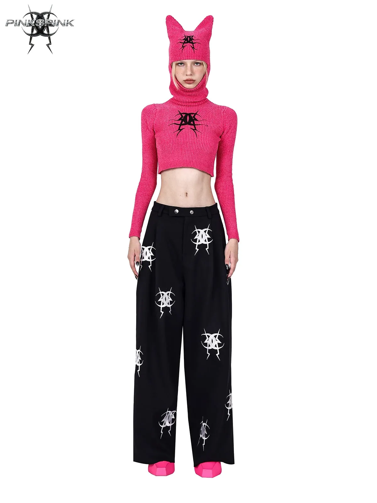 Embroidered Loose Casual Pants