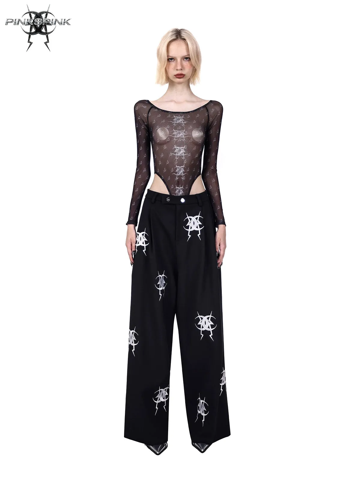 Embroidered Loose Casual Pants