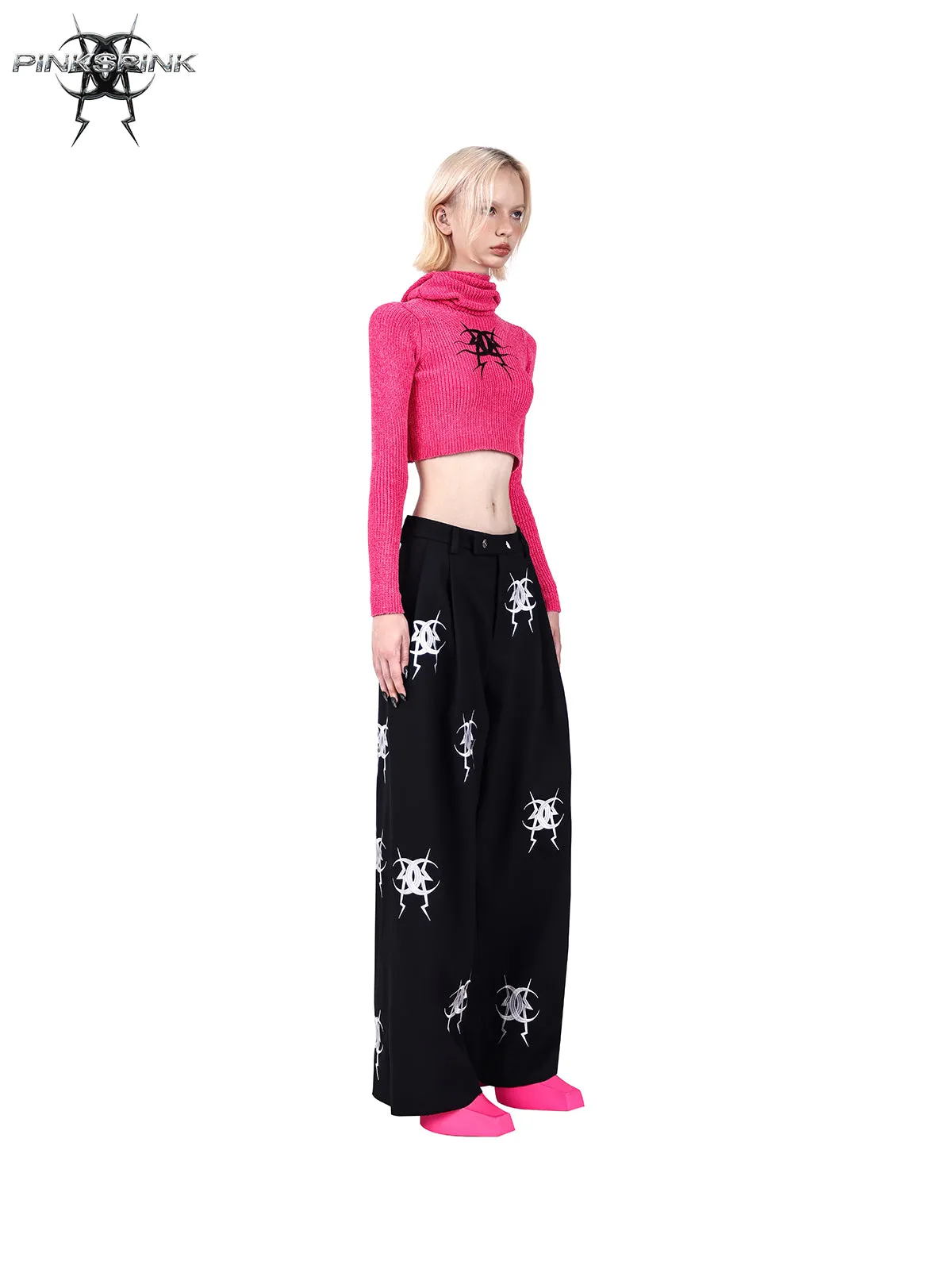 Embroidered Loose Casual Pants