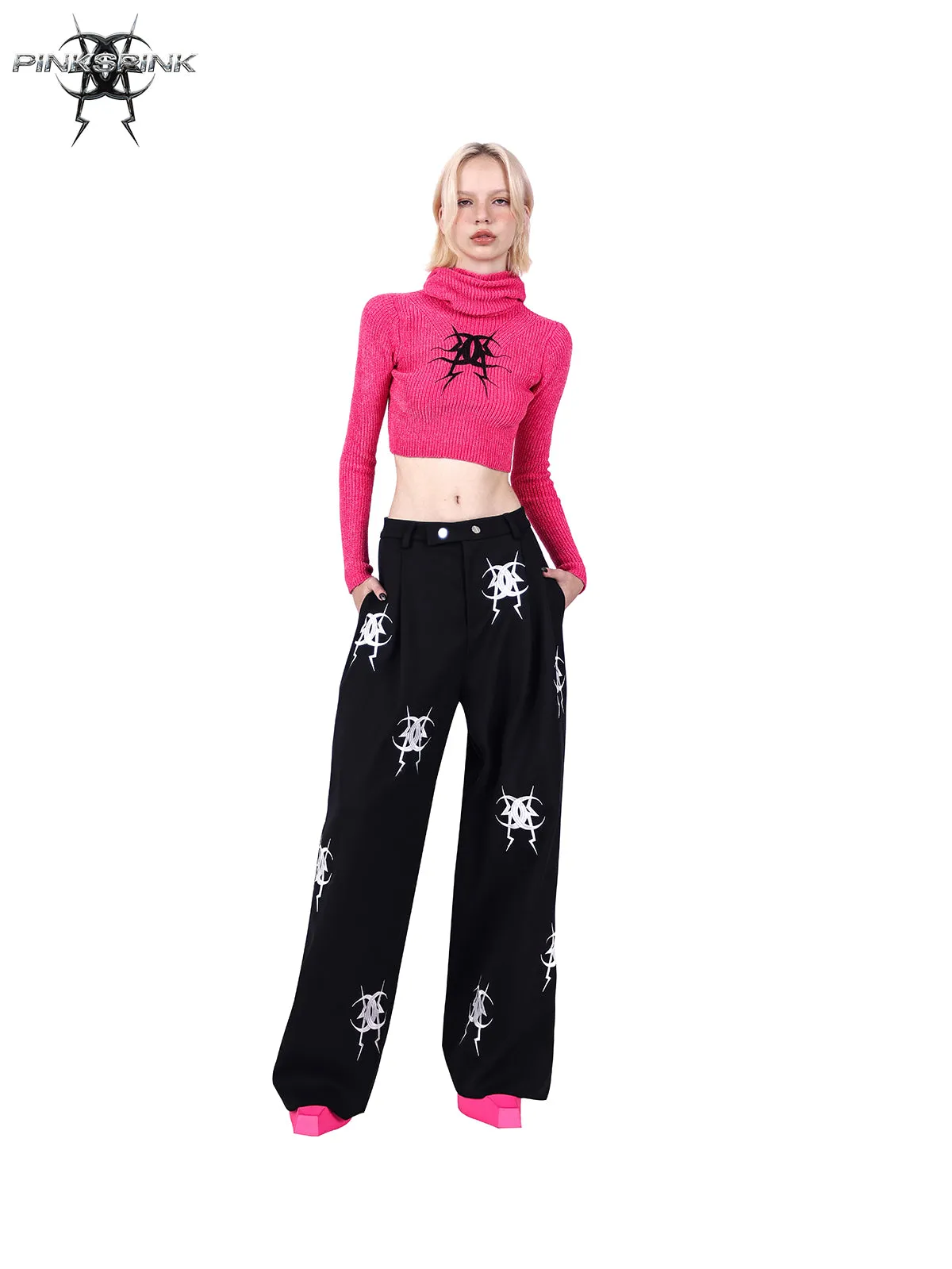 Embroidered Loose Casual Pants