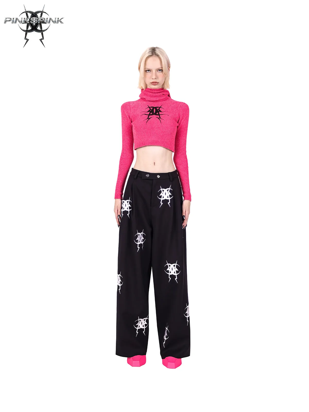 Embroidered Loose Casual Pants