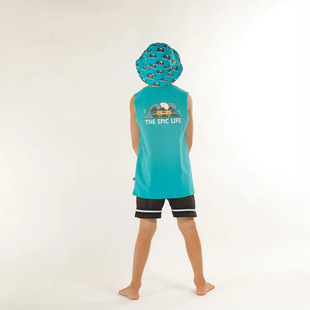 EPIC LIFE MUSCLE TEE - Seafoam