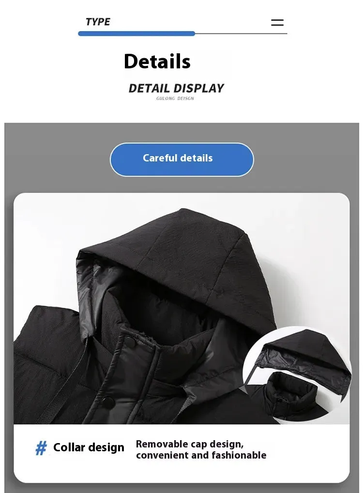 Fashion Trendy Men Cotton Vest Wholesale Winter Menswear New Disassembly Cap Men Cotton Waistcoat Outer Wear Vest Men