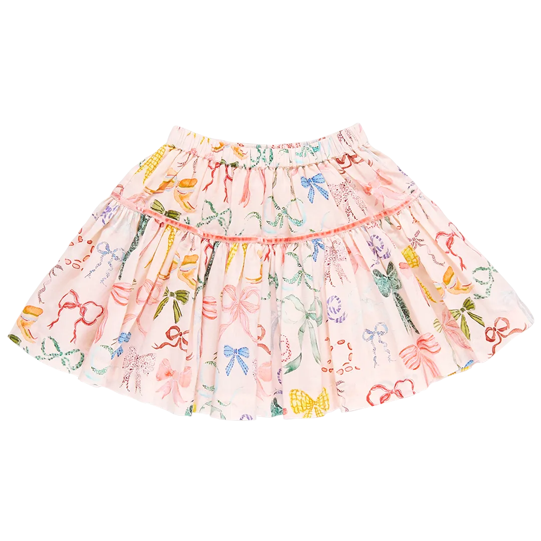 Girls Maribelle Skirt - Watercolor Bows