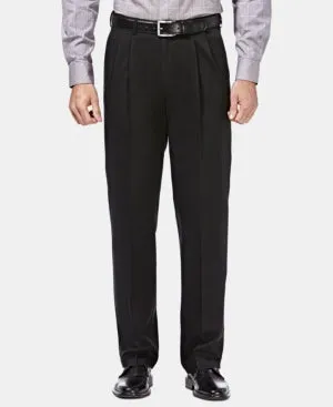 Haggar Mens Classic fit Dress Pants 36 / 29 Black Solid