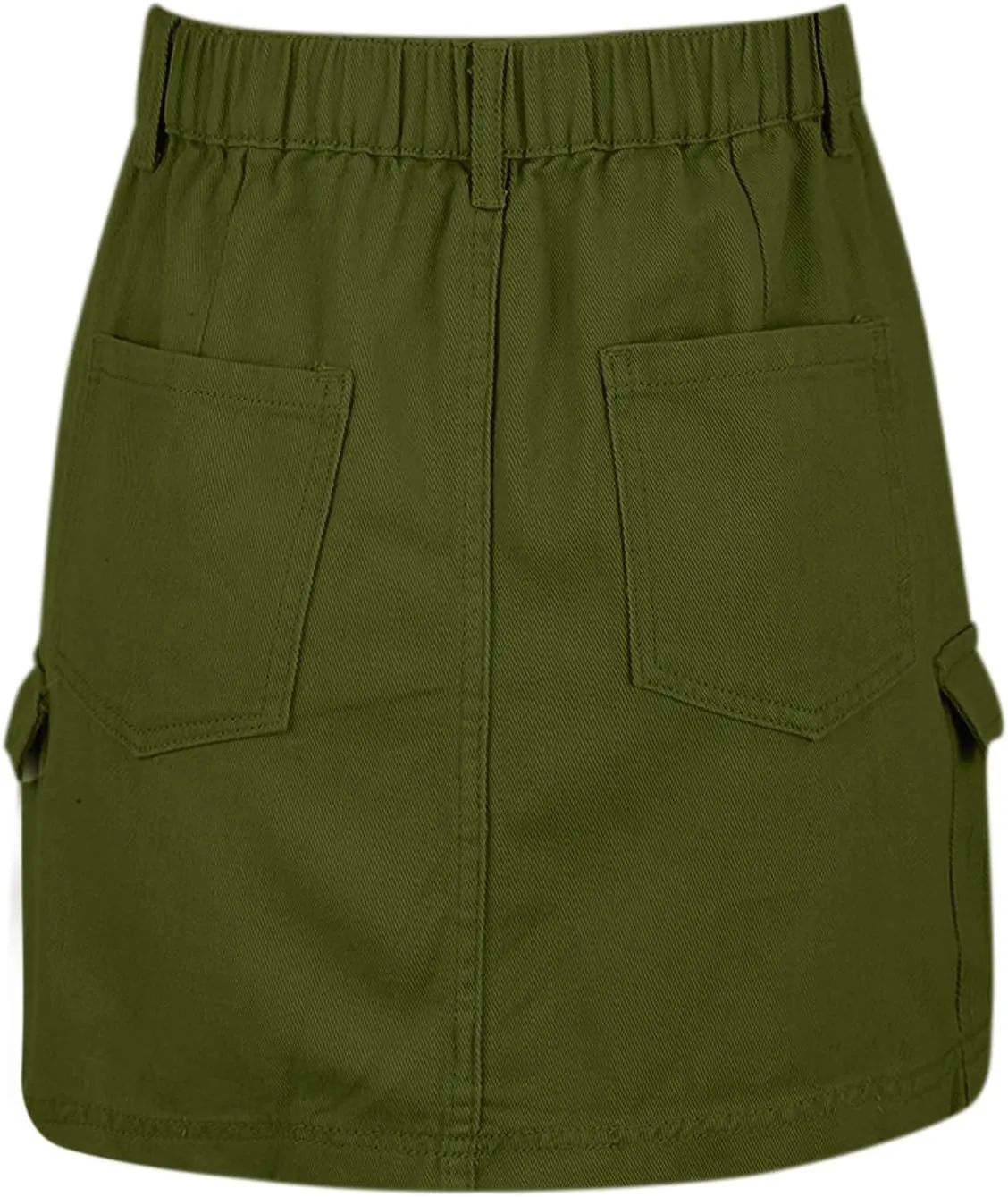 Jean Skirts for Women Denim High Waisted Trendy Stretchy Button Front Short Pencil Skirt with Patch