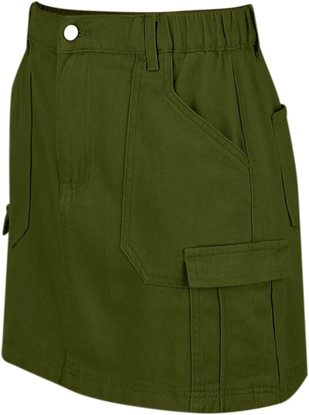 Jean Skirts for Women Denim High Waisted Trendy Stretchy Button Front Short Pencil Skirt with Patch