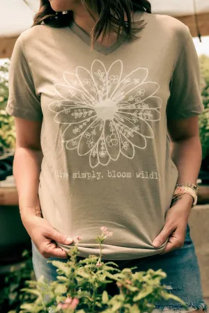 Live Simply, Bloom Wildly - Rustic Honey Label Tee
