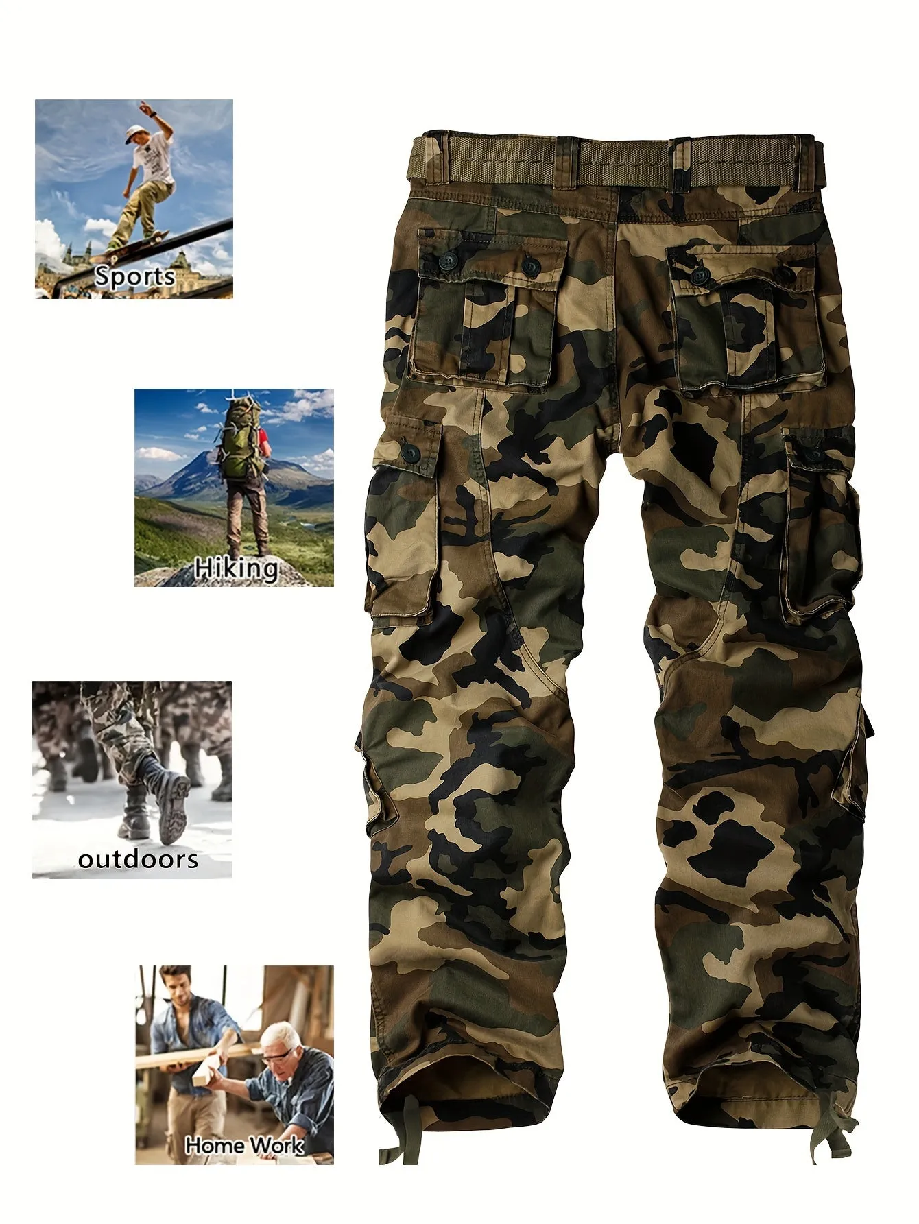 Men's Camouflage High-Performance Multi-functional Cotton Cargo Pants For Hiking Camping And Outdoor Working