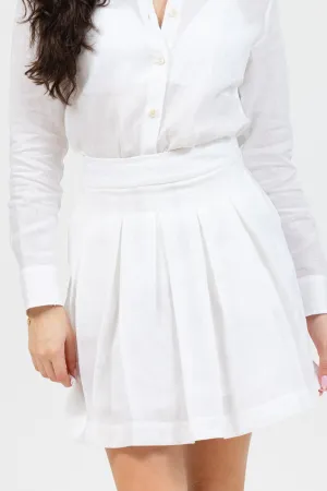 Monaco Linen Skirt - White