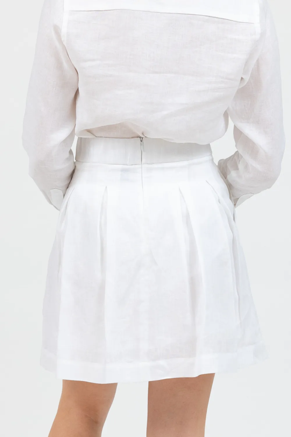 Monaco Linen Skirt - White