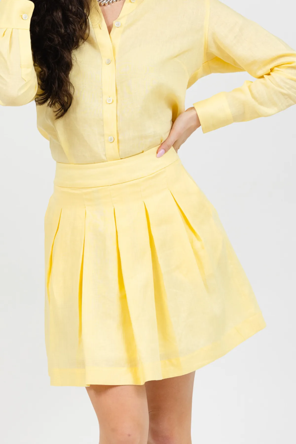 Monaco Linen Skirt - Yellow