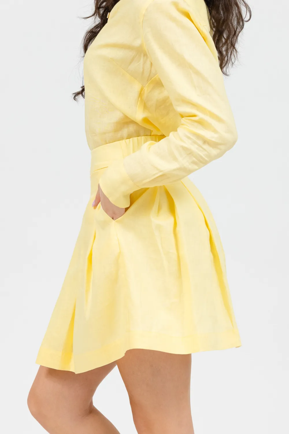 Monaco Linen Skirt - Yellow