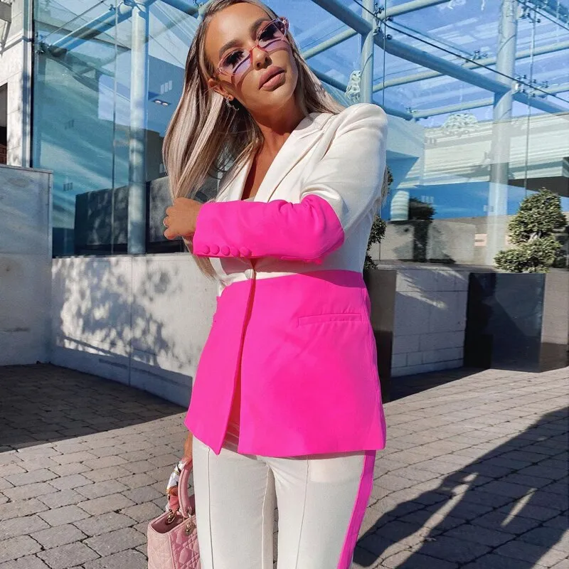 Naomi Color Contrasting Blazer Set