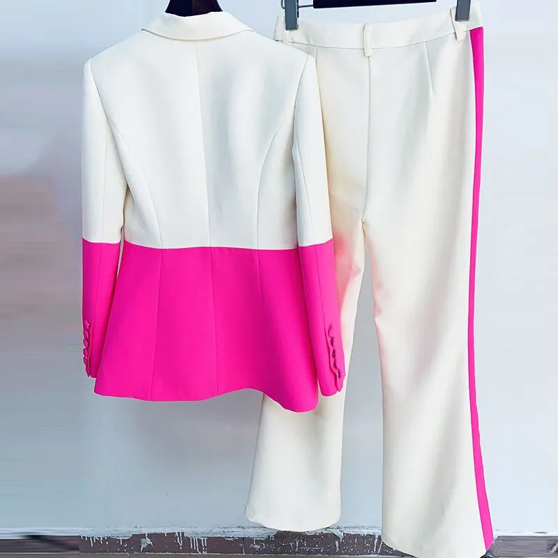 Naomi Color Contrasting Blazer Set