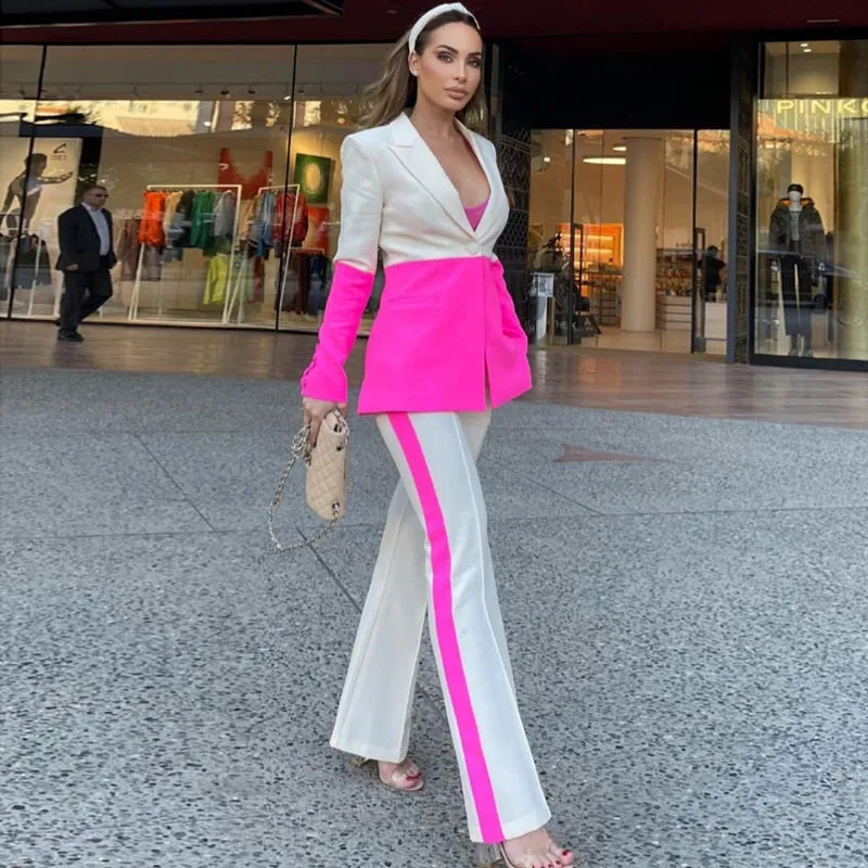 Naomi Color Contrasting Blazer Set