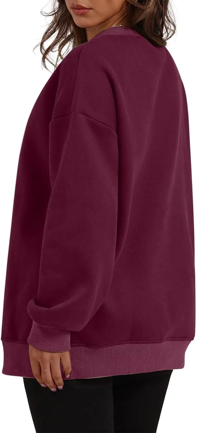 Oversized Sweatshirt for Women Long Sleeve Crewneck Hoodies 2024 Preppy Pullover Top Trendy Fall Outfits