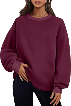 Oversized Sweatshirt for Women Long Sleeve Crewneck Hoodies 2024 Preppy Pullover Top Trendy Fall Outfits