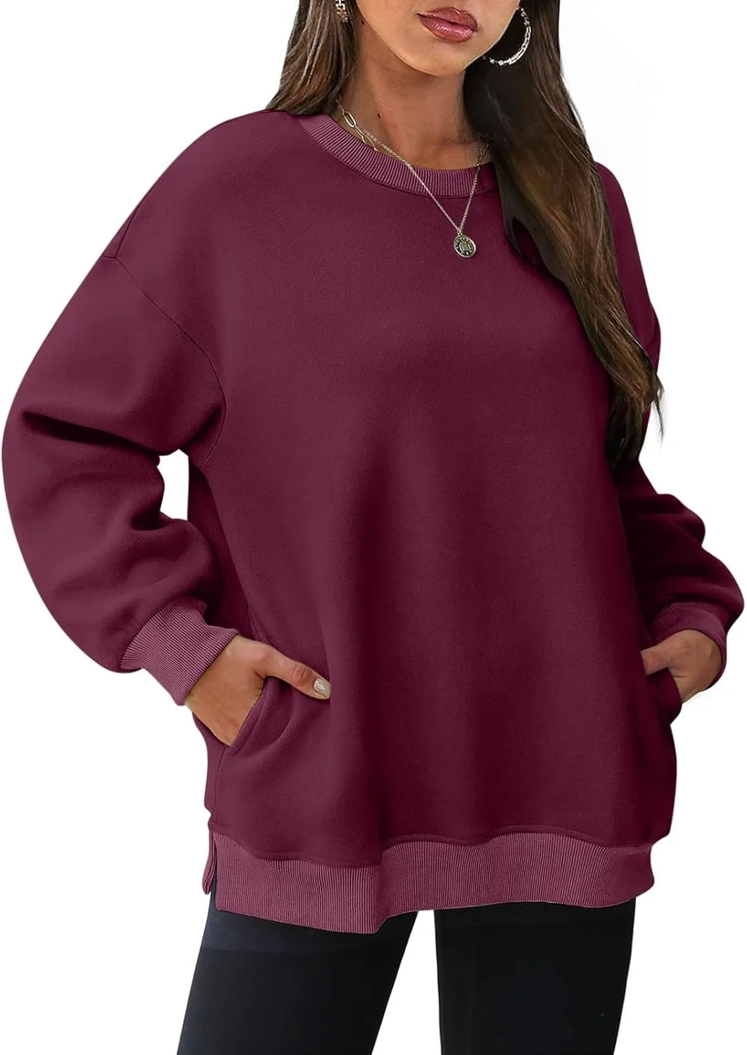 Oversized Sweatshirt for Women Long Sleeve Crewneck Hoodies 2024 Preppy Pullover Top Trendy Fall Outfits