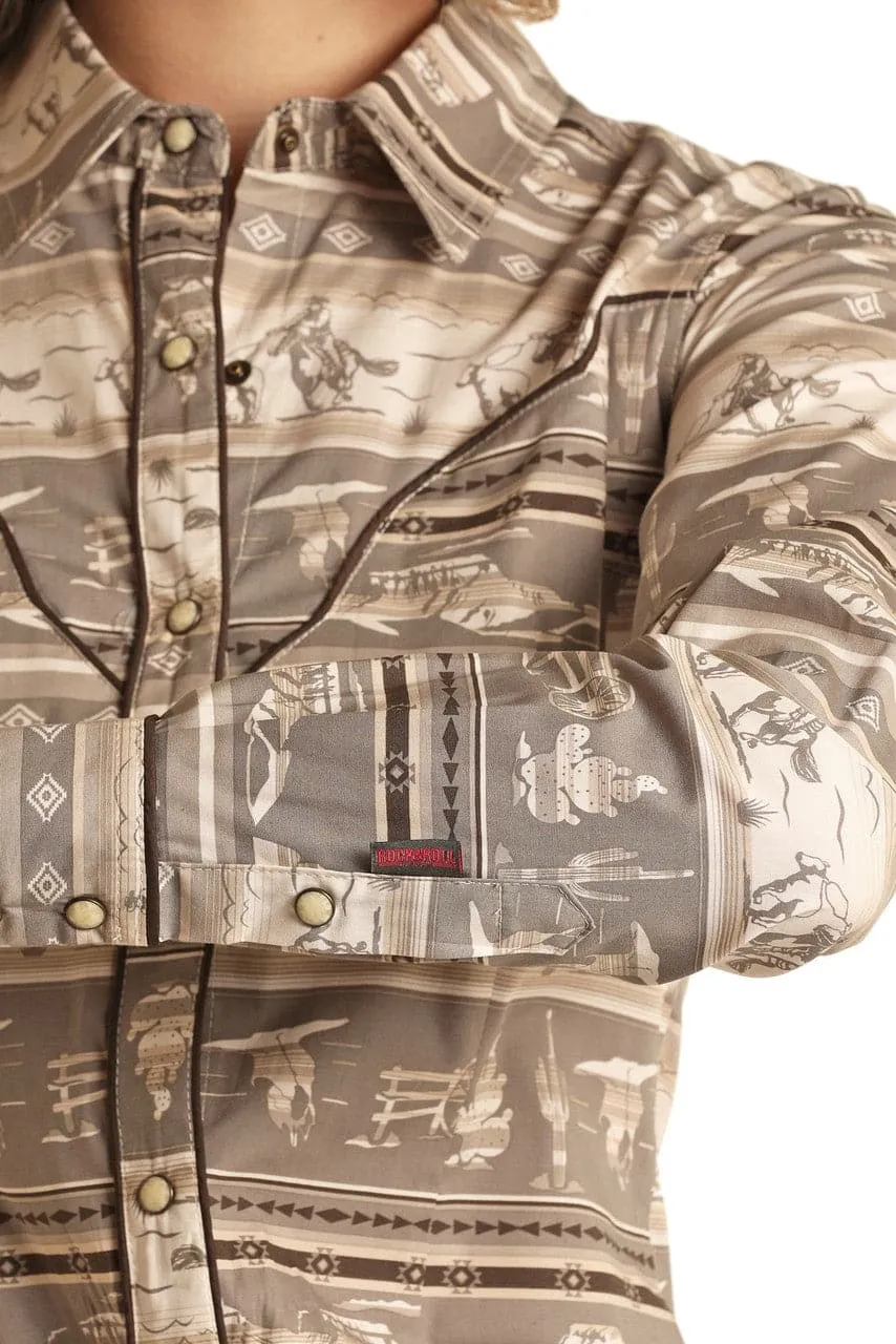 Panhandle Slim Women's Western Print Long Sleeve Snap Shirt