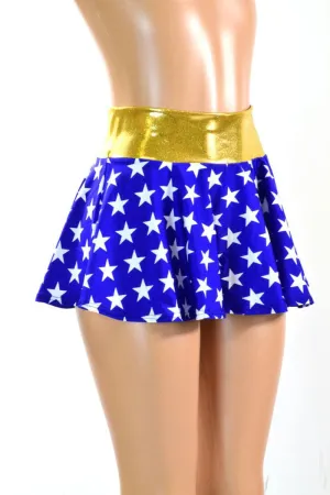 Ready to Ship Blue & White Star Circle Skirt XS