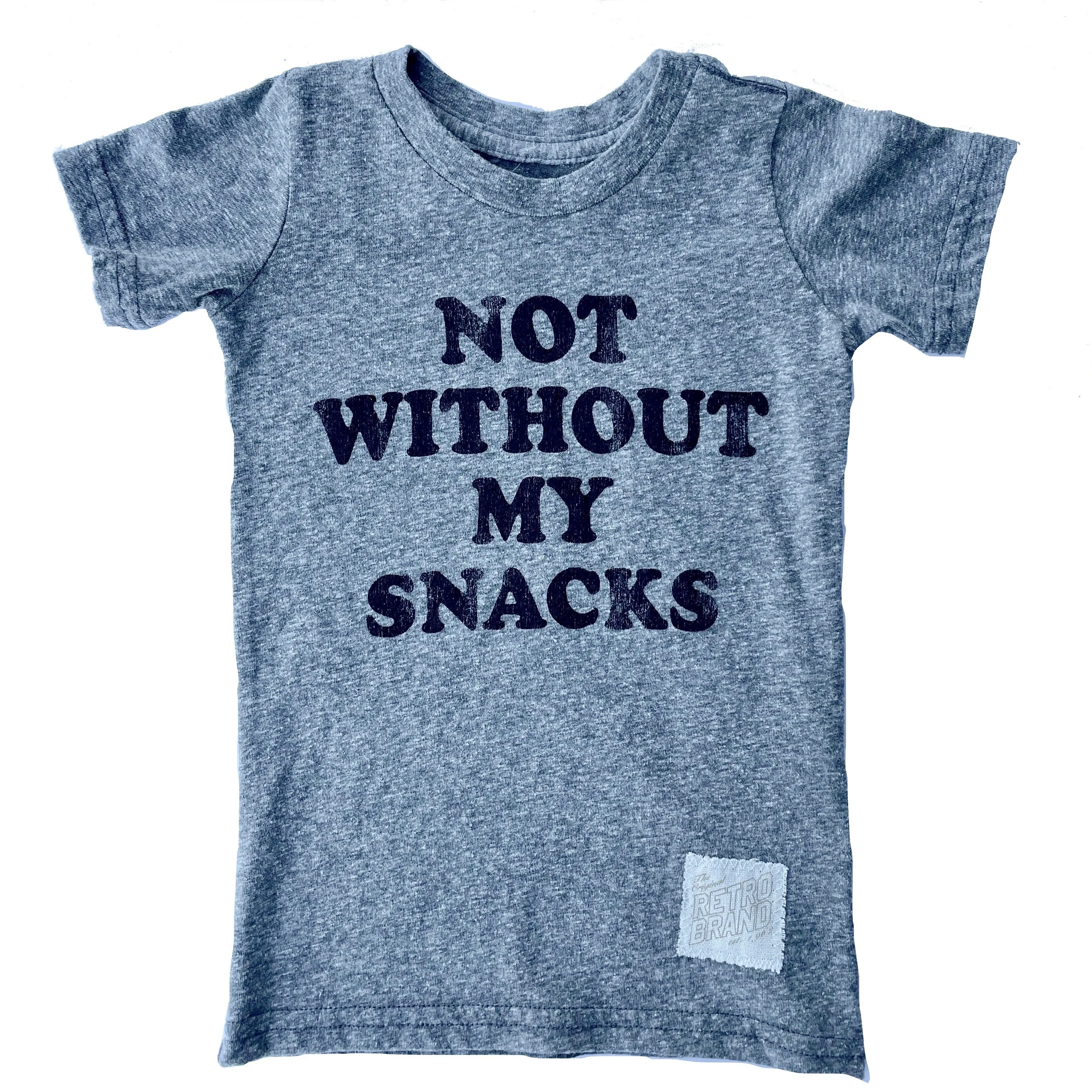 Retro Brand - Not  Without My Snacks Tee in Heather Grey