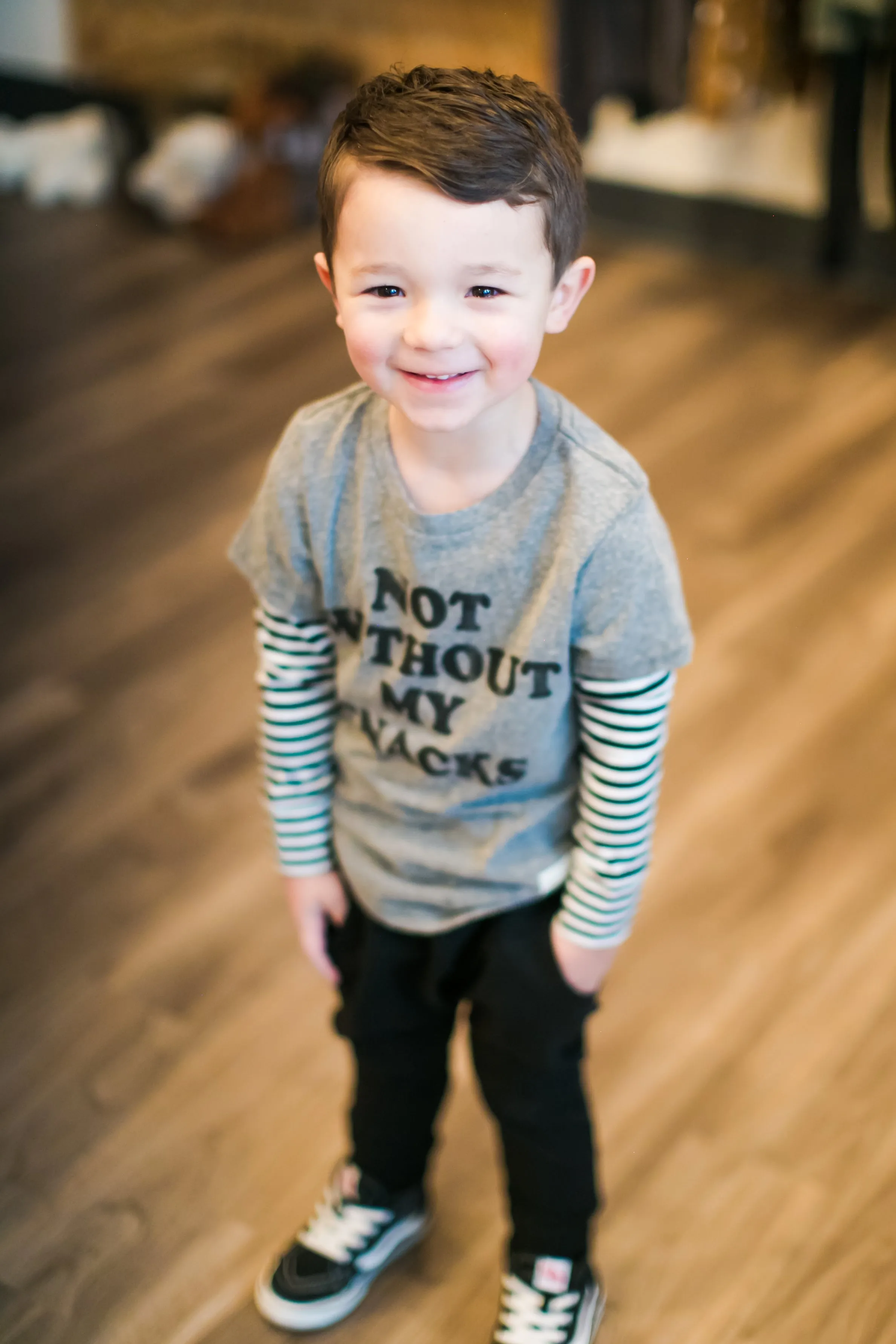 Retro Brand - Not  Without My Snacks Tee in Heather Grey