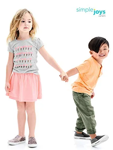 Simple Joys by Carter's Baby Boys' Toddler 3-Pack Short Sleeve Henley, Orange, Blue, Red, 2T