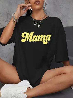 SXV  'Mama’ Printed Cool Aesthetic Oversized T-shirt