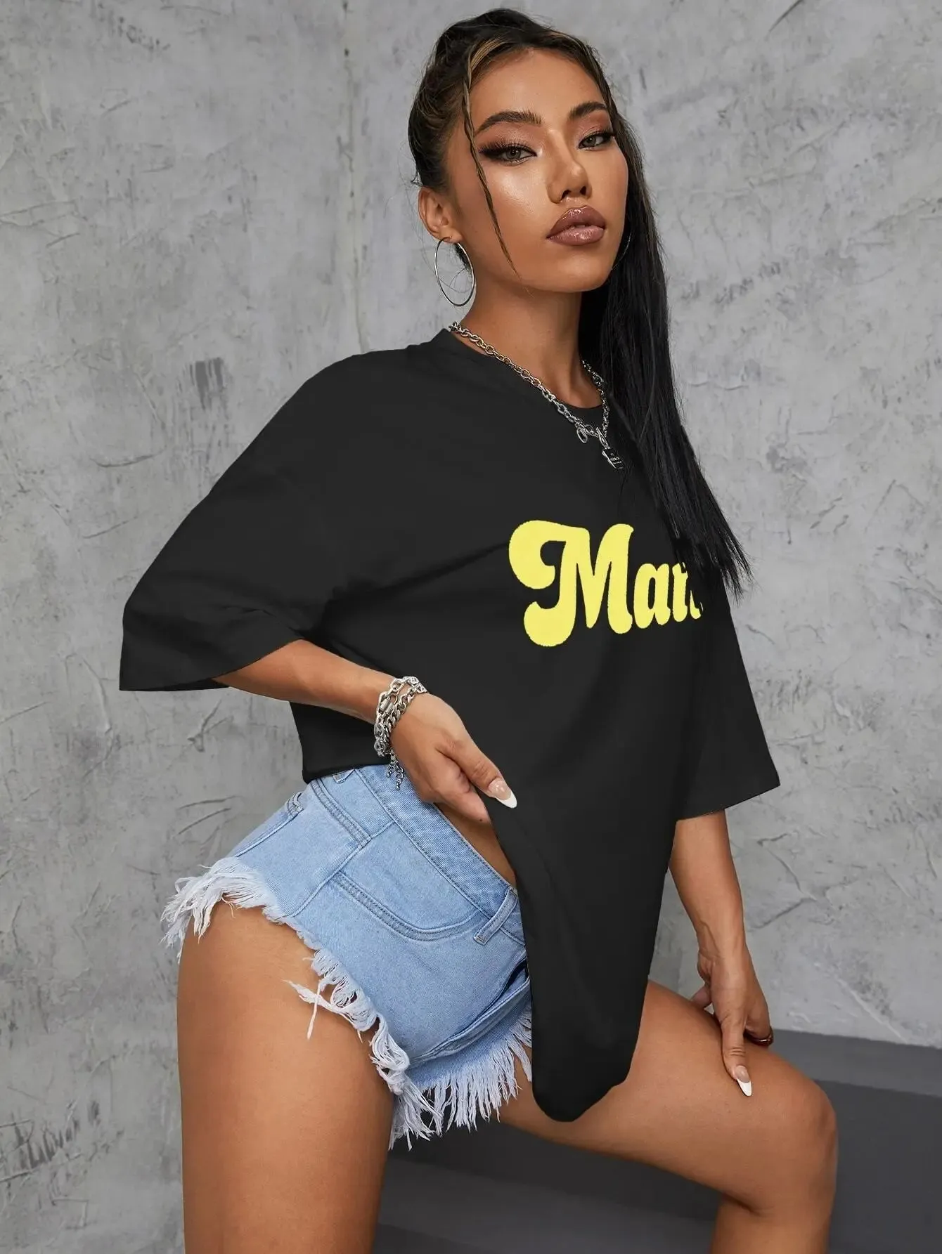 SXV  'Mama’ Printed Cool Aesthetic Oversized T-shirt
