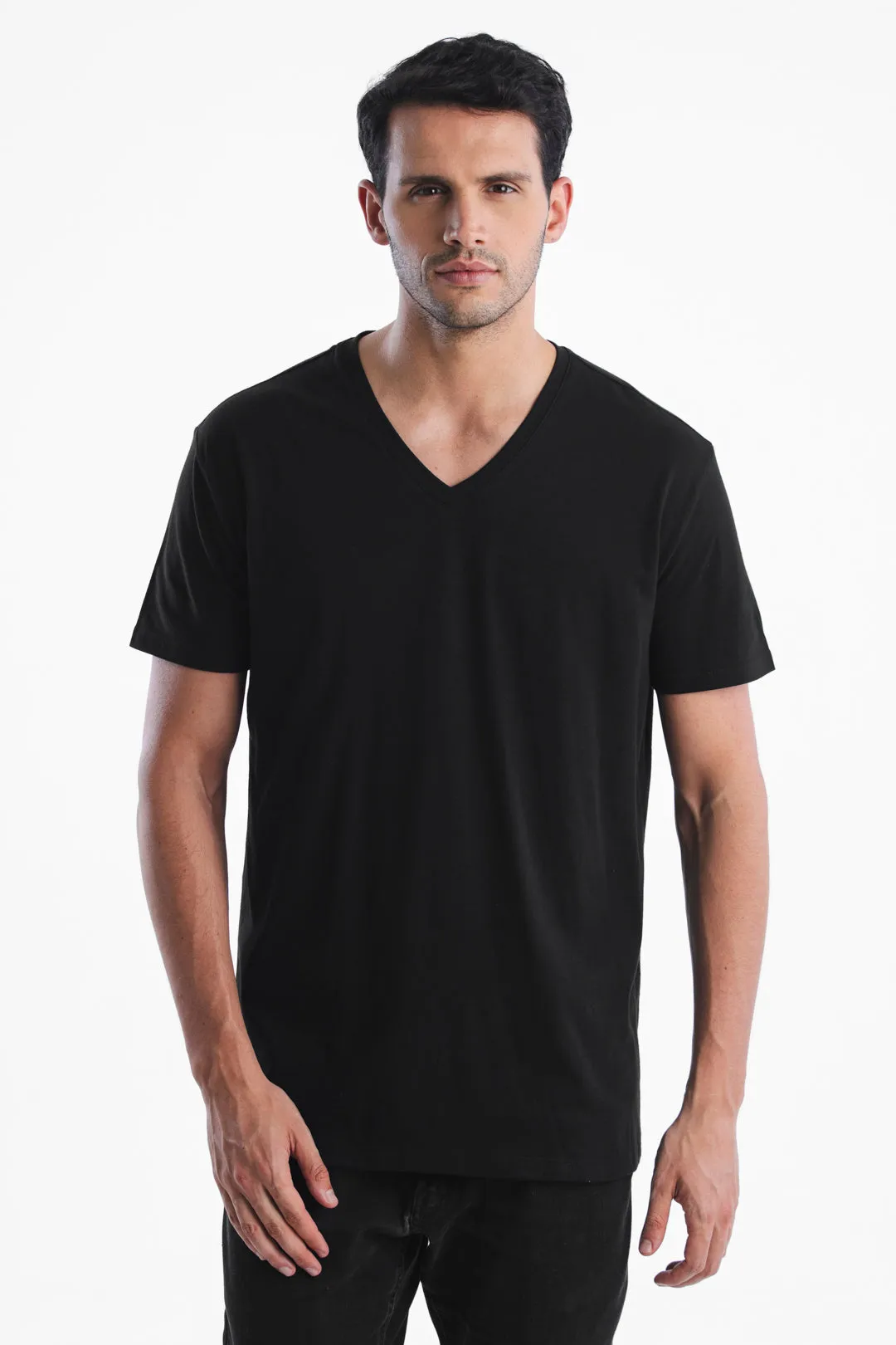 The V-Neck Tee - Onyx Black