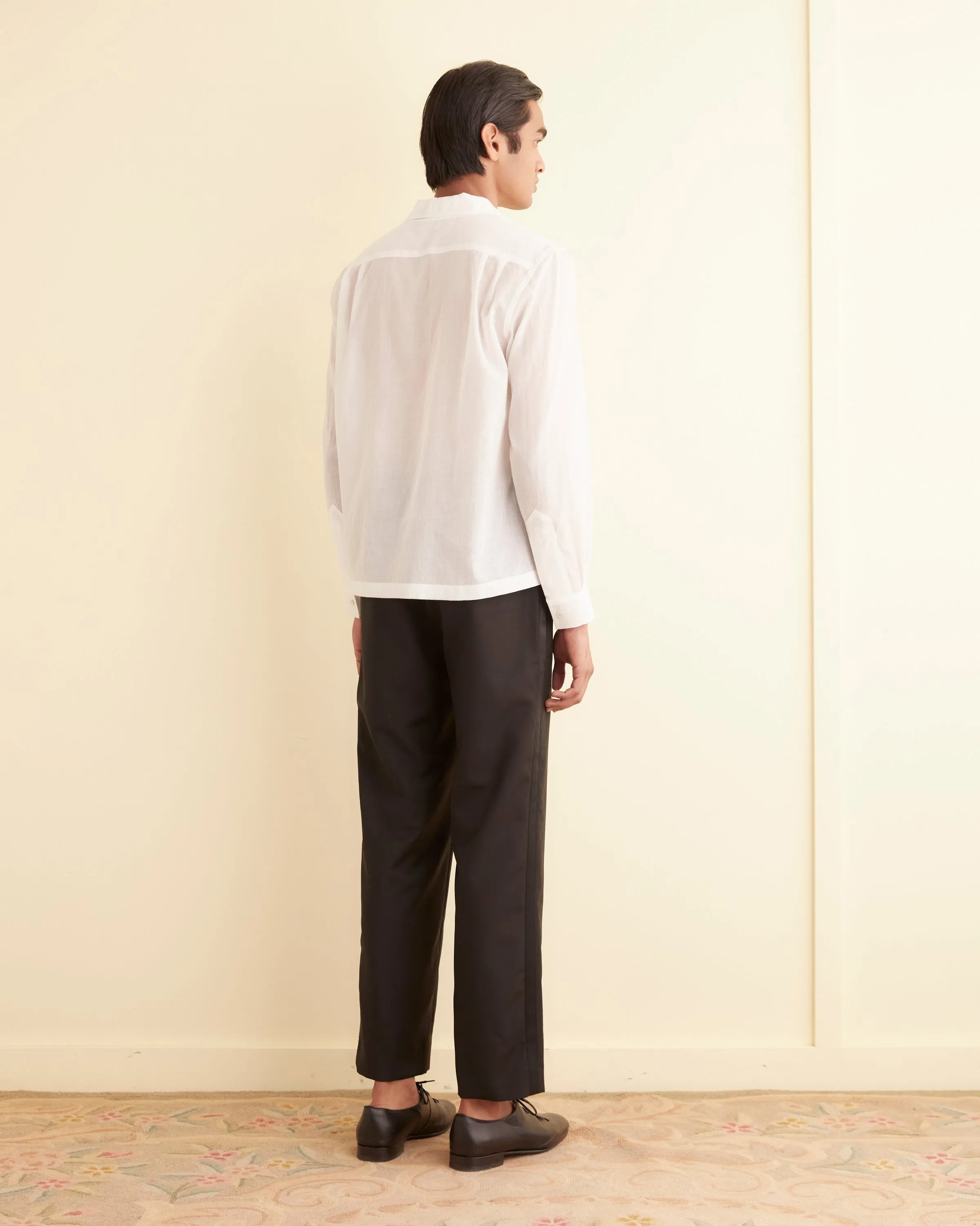 Voile Long Sleeve Shirt - White