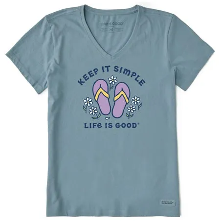 Women's Keep it Simple Flip Flops and Daisies Crusher-LITE Vee