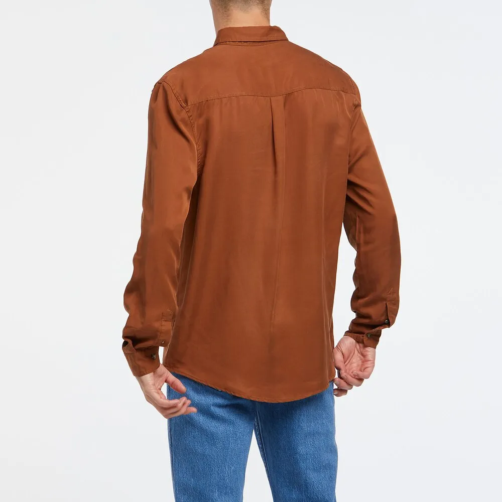 WRANGLER Mens Doing It Clean Shirt - Old Rust