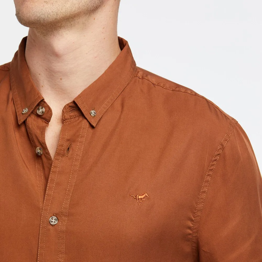 WRANGLER Mens Doing It Clean Shirt - Old Rust